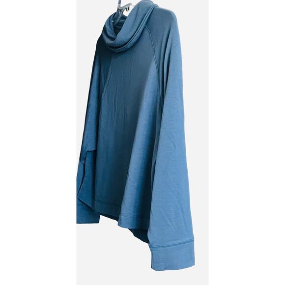 OLD NAVY LONG SLEEVE PULL- OVER TURTLENECK SWEATSHIRT, WOMENS, L, BLUE, HIGH-LOW - Picture 4 of 10